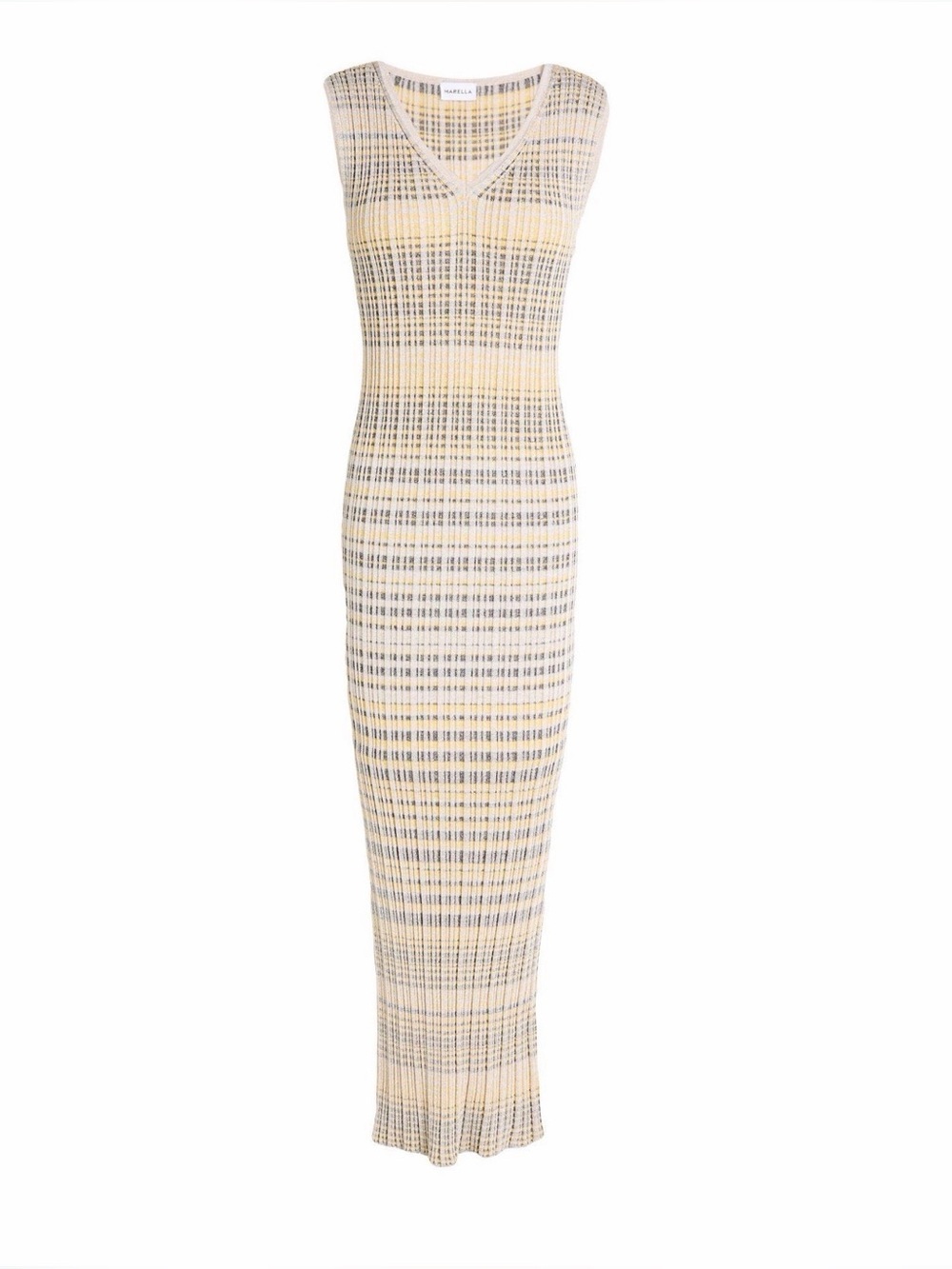 Marella ENZIANA Ribbed Knit Lurex Green Dress Size S